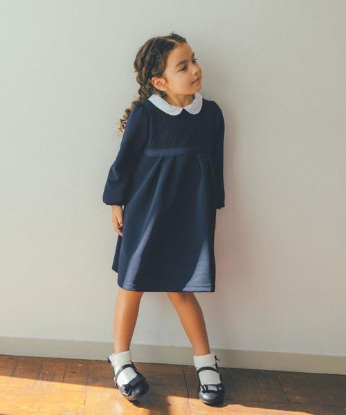 green label relaxing（グリーンレーベルリラクシング）の「リップル襟付きワンピース（ワンピース・キッズ・ネイビー・105/125/115/135）」の13枚目の写真