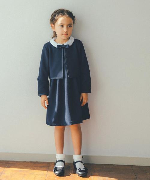 green label relaxing（グリーンレーベルリラクシング）の「リップル襟付きワンピース（ワンピース・キッズ・ネイビー・105/125/115/135）」の12枚目の写真