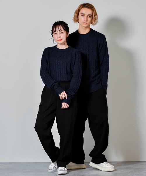 familiar ◆ニットパンツ 90cm 黒×アイボリー　2色セット Alley by w closet（アリーバイダブルクローゼット）の「【Alley