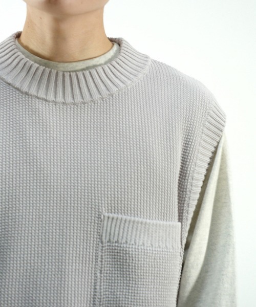 WELLDER / ニット・セーター(薄手)/3/コットン/WHT/無地/WM23SKN03// WELLDER（ウェルダー）の「WELLDER Oversize Pullover Knit Vest