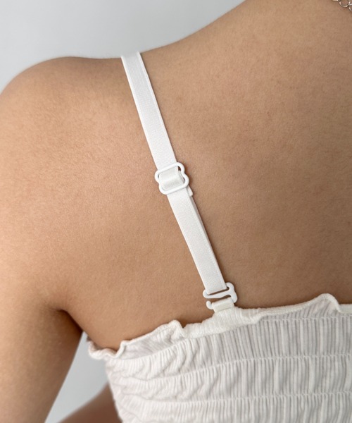 CLEA（クレア）の「2WAYカップ付きシャーリングキャミソール（キャミソール・レディース・キャメル/ホワイト/ブラック/カーキ/グレー・FREE）」の21枚目の写真