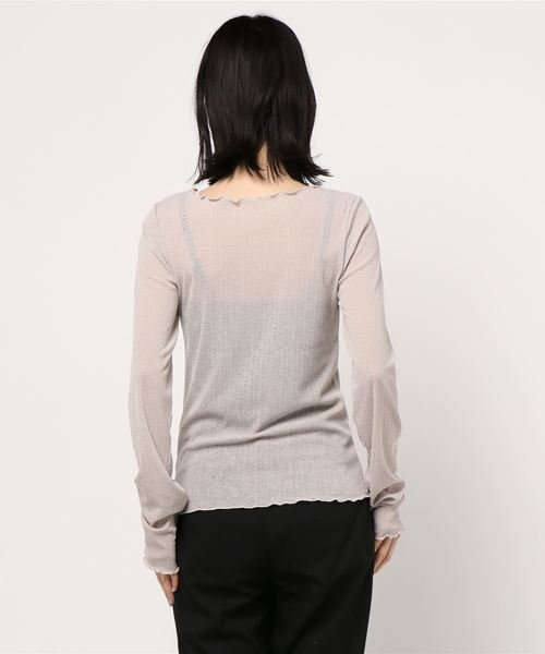 archives（アルシーヴ）の「シアーメロープルオーバー（Tシャツ/カットソー・レディース・ベージュ/ブルー/ブラック/グリーン・MEDIUM）」の6枚目の写真