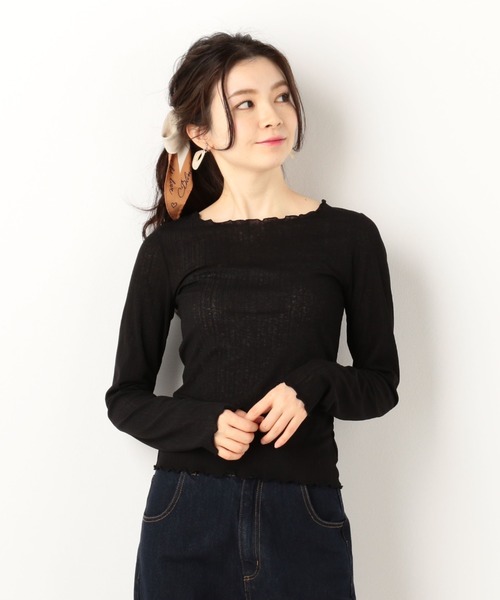 archives（アルシーヴ）の「シアーメロープルオーバー（Tシャツ/カットソー・レディース・ベージュ/ブルー/ブラック/グリーン・MEDIUM）」の2枚目の写真