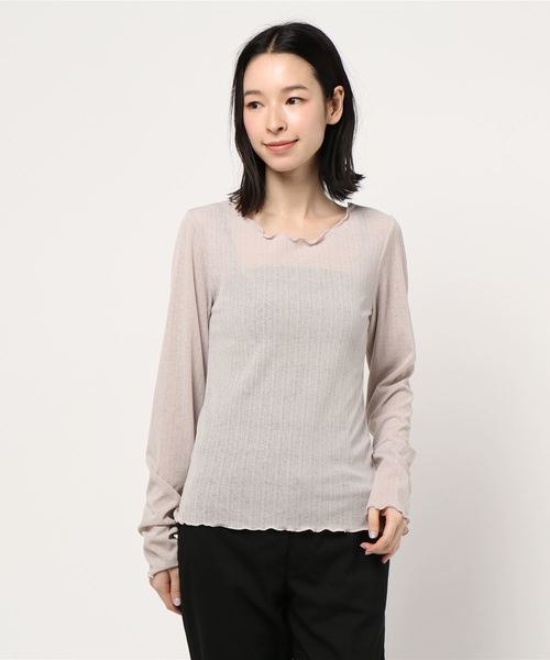 archives（アルシーヴ）の「シアーメロープルオーバー（Tシャツ/カットソー・レディース・ベージュ/ブルー/ブラック/グリーン・MEDIUM）」の15枚目の写真