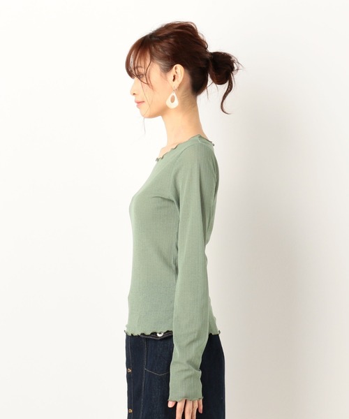 archives（アルシーヴ）の「シアーメロープルオーバー（Tシャツ/カットソー・レディース・ベージュ/ブルー/ブラック/グリーン・MEDIUM）」の9枚目の写真