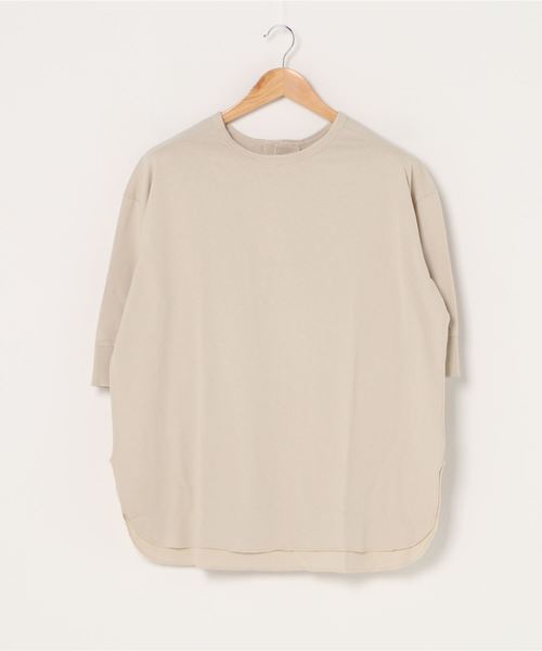 Culture Medium（カルチャーミディアム）の「天竺サイドスリットチュニック（Tシャツ/カットソー・レディース・ライトベージュ/パープル/ライトグレー/ブラック/オフホワイト・FREE）」の4枚目の写真