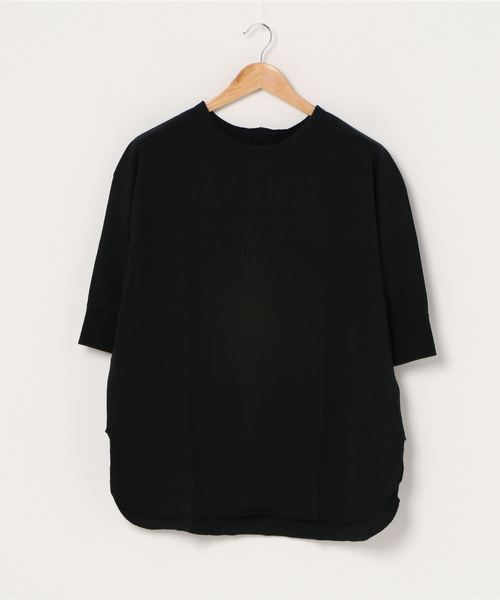 Culture Medium（カルチャーミディアム）の「天竺サイドスリットチュニック（Tシャツ/カットソー・レディース・ライトベージュ/パープル/ライトグレー/ブラック/オフホワイト・FREE）」の3枚目の写真