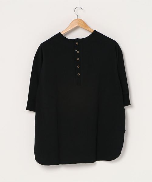 Culture Medium（カルチャーミディアム）の「天竺サイドスリットチュニック（Tシャツ/カットソー・レディース・ライトベージュ/パープル/ライトグレー/ブラック/オフホワイト・FREE）」の10枚目の写真