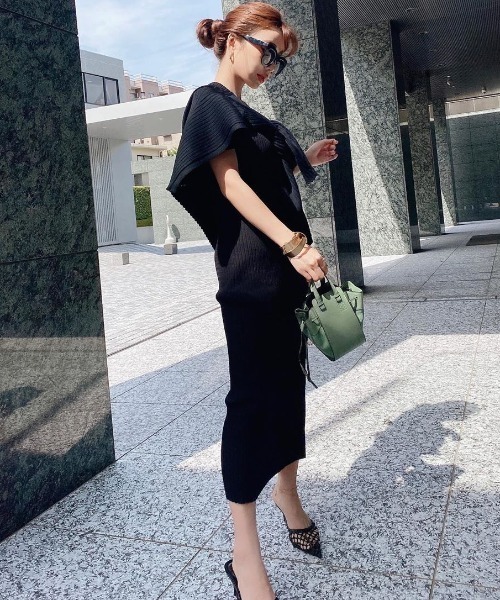 EIMY ISTOIRE（エイミーイストワール）の「カーディガンSETワンショルリブワンピース（ワンピース・レディース・ブラック/ピンク/ミント/ブラウン/グレイッシュベージュ・FREE）」の18枚目の写真