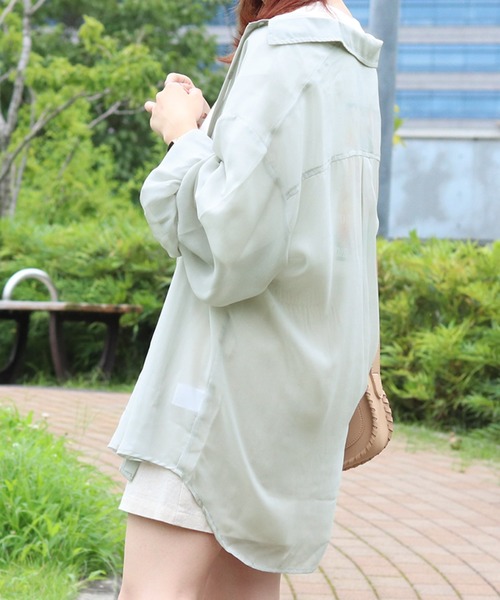 PairPair(ペアペア)の「シアーシャツ×バックフォトTSET(シャツ/ブラウス・レディース・ミント/ブルーグレー/モカ・FREE)」の12枚目の写真