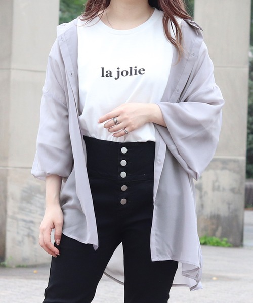 PairPair(ペアペア)の「シアーシャツ×バックフォトTSET(シャツ/ブラウス・レディース・ミント/ブルーグレー/モカ・FREE)」の16枚目の写真