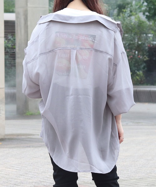 PairPair(ペアペア)の「シアーシャツ×バックフォトTSET(シャツ/ブラウス・レディース・ミント/ブルーグレー/モカ・FREE)」の18枚目の写真