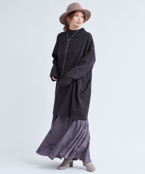 DouDou（ドゥドゥ）の「ボカシ柄プリントスカート（スカート・レディース・ベージュ/チャコールグレー・FREE）」の21枚目の写真