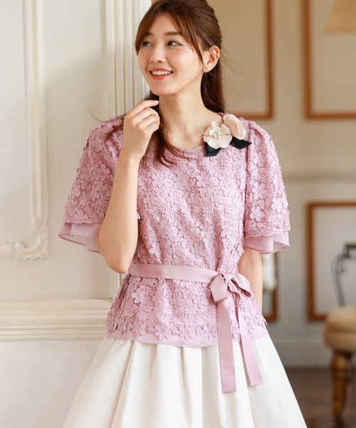 セール チュールフラワーレースブラウス シャツ ブラウス To Chic トゥー Be ビー Be Chic トゥー