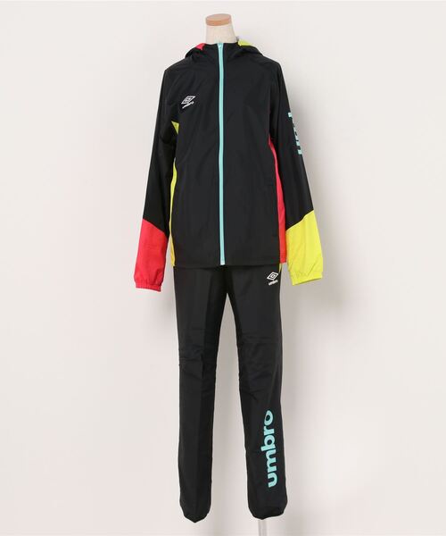 UMBRO（アンブロ）の「アンブロ UMBRO WM.ラインドサーモジャケット.（ナイロンジャケット・レディース・ネイビー/ブラック×ブラック・M/XL/L）」の2枚目の写真