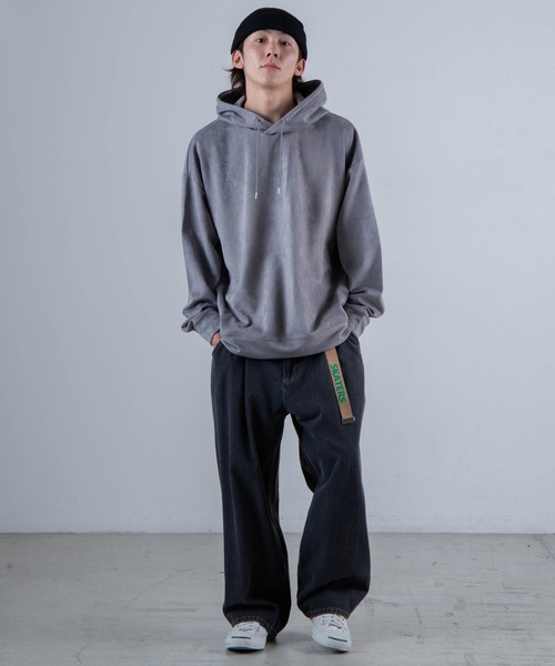 WEGO（ウィゴー）の「WEGO/フェイクスエードプルパーカー（パーカー・メンズ・ブラック/ベージュ/キャメル/パープル系その他/ブラウン系その他/サックスブルー・LARGE/MEDIUM）」の10枚目の写真