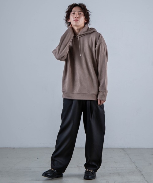 WEGO（ウィゴー）の「WEGO/フェイクスエードプルパーカー（パーカー・メンズ・ブラック/ベージュ/キャメル/パープル系その他/ブラウン系その他/サックスブルー・LARGE/MEDIUM）」の8枚目の写真