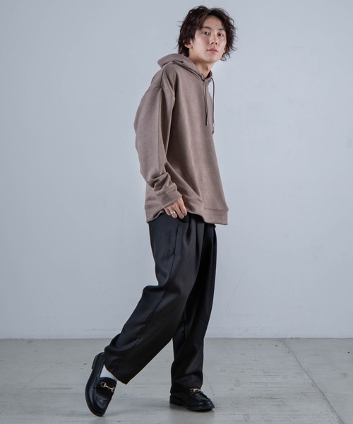 WEGO（ウィゴー）の「WEGO/フェイクスエードプルパーカー（パーカー・メンズ・ブラック/ベージュ/キャメル/パープル系その他/ブラウン系その他/サックスブルー・LARGE/MEDIUM）」の9枚目の写真