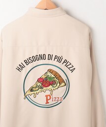 BASECONTROL | ビッグシルエット Pizza刺繍 シャツ(シャツ/ブラウス)