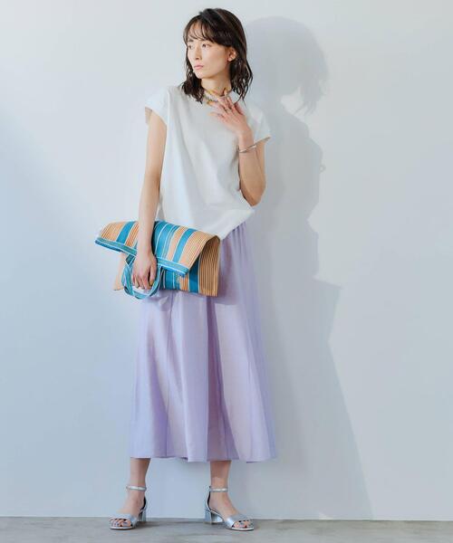 グリーンレーベルリラクシング FFC シアー ローン パネル スカート 38 M green label relaxing（グリーンレーベルリラクシング）の「FFC
