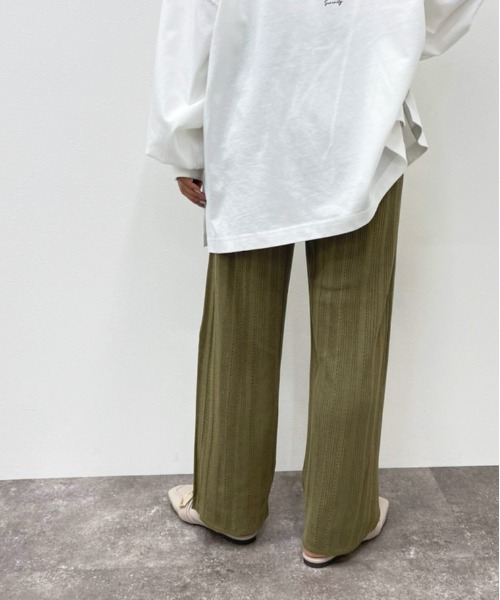 apres jour mignon（アプレジュールミニョン）の「リブ透かしニットパンツ【ZOZOTOWN限定アイテム】（その他パンツ・レディース・ブラック/ブラウン系その他/カーキ/アイボリー・X-LARGE/SMALL/MEDIUM）」の14枚目の写真