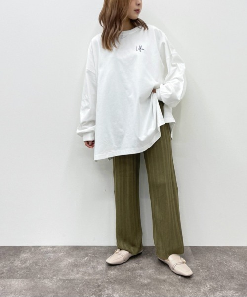 apres jour mignon（アプレジュールミニョン）の「リブ透かしニットパンツ【ZOZOTOWN限定アイテム】（その他パンツ・レディース・ブラック/ブラウン系その他/カーキ/アイボリー・X-LARGE/SMALL/MEDIUM）」の9枚目の写真
