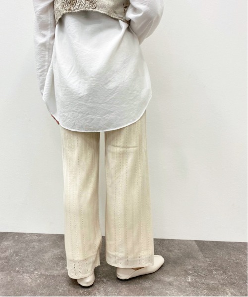 apres jour mignon（アプレジュールミニョン）の「リブ透かしニットパンツ【ZOZOTOWN限定アイテム】（その他パンツ・レディース・ブラック/ブラウン系その他/カーキ/アイボリー・X-LARGE/SMALL/MEDIUM）」の15枚目の写真