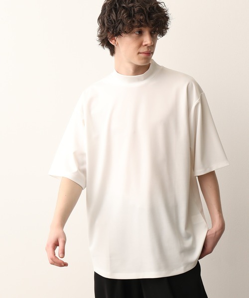 JUNRED(ジュンレッド)の「ラウンドモックネックTEE(Tシャツ/カットソー・メンズ・ホワイト/ブラック/ベージュ・M/L)」の2枚目の写真