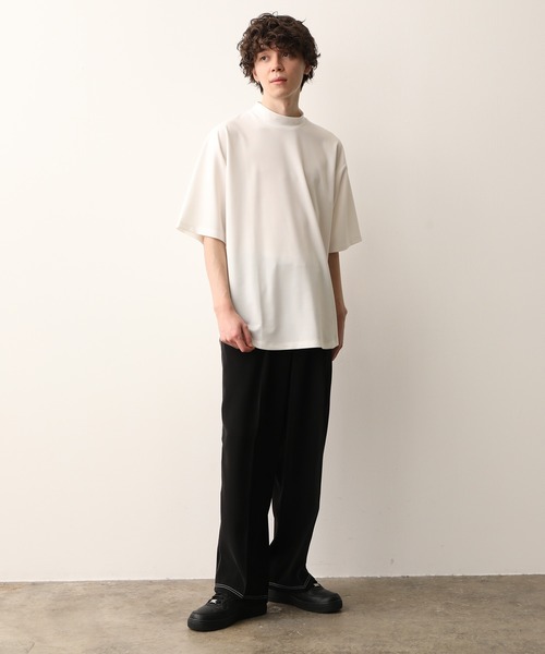 JUNRED(ジュンレッド)の「ラウンドモックネックTEE(Tシャツ/カットソー・メンズ・ホワイト/ブラック/ベージュ・M/L)」の7枚目の写真