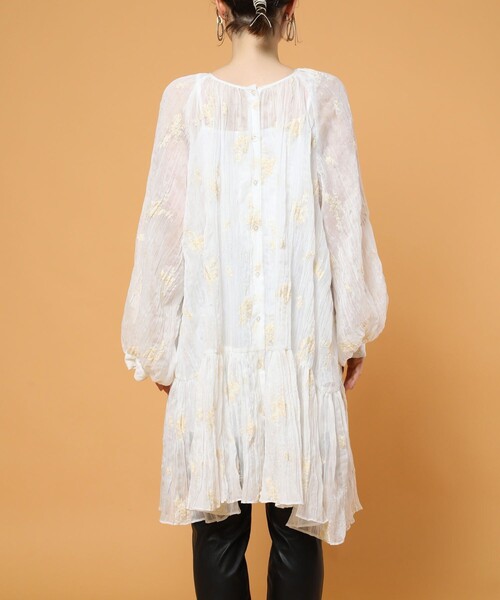 FREAK'S STORE（フリークスストア）の「シアーワッシャー刺繍ミニワンピース（ワンピース・レディース・ブラック/ホワイト/ブルーグリーン・ﾌﾘ-）」の13枚目の写真