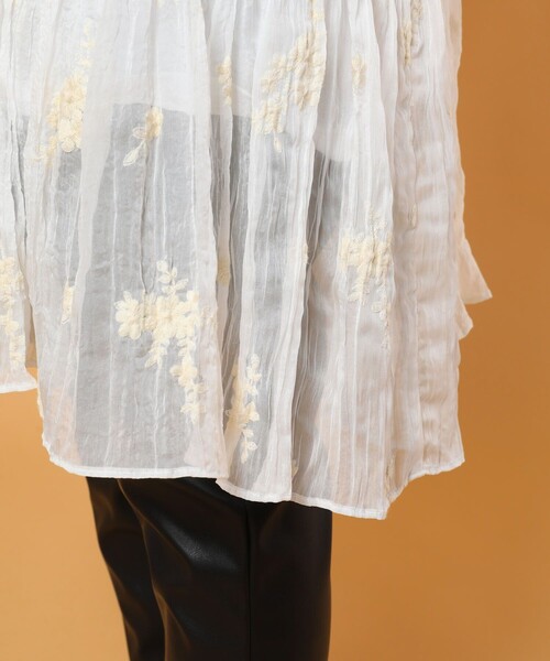 FREAK'S STORE（フリークスストア）の「シアーワッシャー刺繍ミニワンピース（ワンピース・レディース・ブラック/ホワイト/ブルーグリーン・ﾌﾘ-）」の10枚目の写真