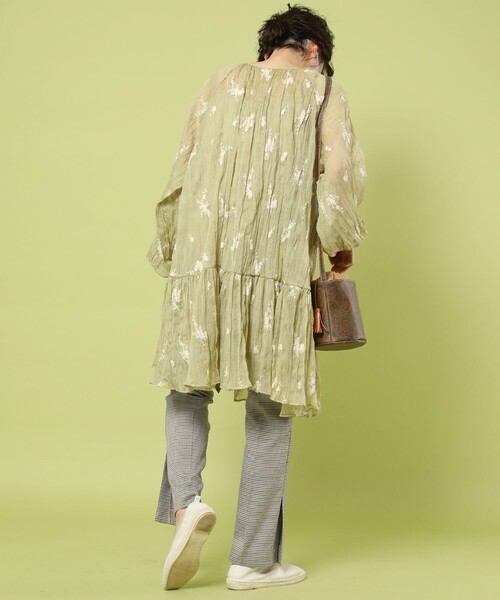 FREAK'S STORE（フリークスストア）の「シアーワッシャー刺繍ミニワンピース（ワンピース・レディース・ブラック/ホワイト/ブルーグリーン・ﾌﾘ-）」の15枚目の写真