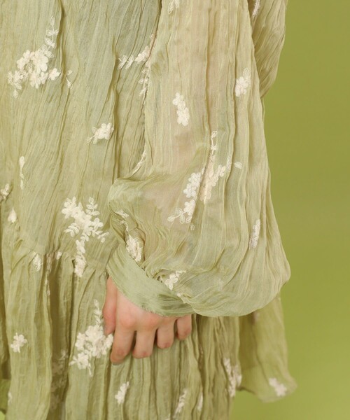 FREAK'S STORE（フリークスストア）の「シアーワッシャー刺繍ミニワンピース（ワンピース・レディース・ブラック/ホワイト/ブルーグリーン・ﾌﾘ-）」の7枚目の写真