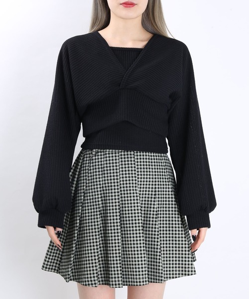 WC（ダブル シー）の「WC/アンサンブルVネックトップス（アンサンブル・レディース・ブラック/カーキ/ホワイト/ライトパープル・FREE）」の16枚目の写真