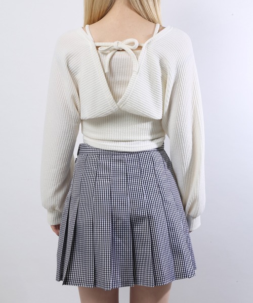 WC（ダブル シー）の「WC/アンサンブルVネックトップス（アンサンブル・レディース・ブラック/カーキ/ホワイト/ライトパープル・FREE）」の8枚目の写真