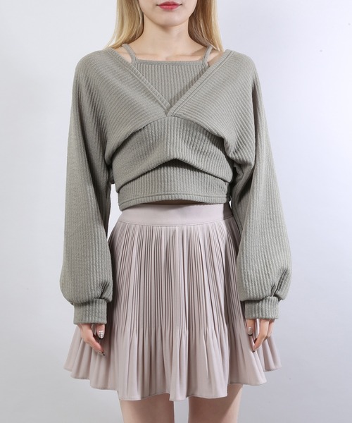 WC（ダブル シー）の「WC/アンサンブルVネックトップス（アンサンブル・レディース・ブラック/カーキ/ホワイト/ライトパープル・FREE）」の13枚目の写真