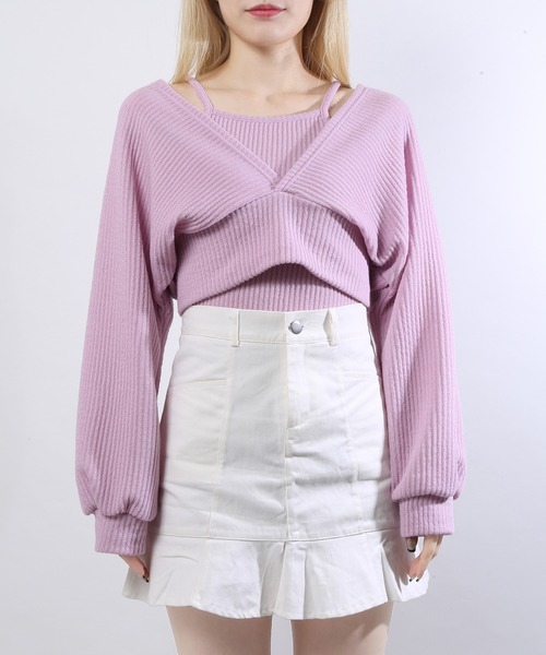 WC（ダブル シー）の「WC/アンサンブルVネックトップス（アンサンブル・レディース・ブラック/カーキ/ホワイト/ライトパープル・FREE）」の14枚目の写真