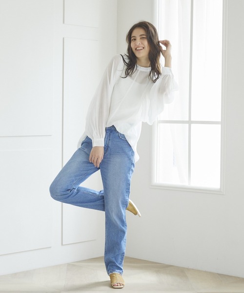 LIPSTAR（リップスター）の「【WEB別注】シアーソデボリュームブラウス（シャツ/ブラウス・レディース・オレンジ/グリーン/ブラック/オフホワイト・M）」の16枚目の写真