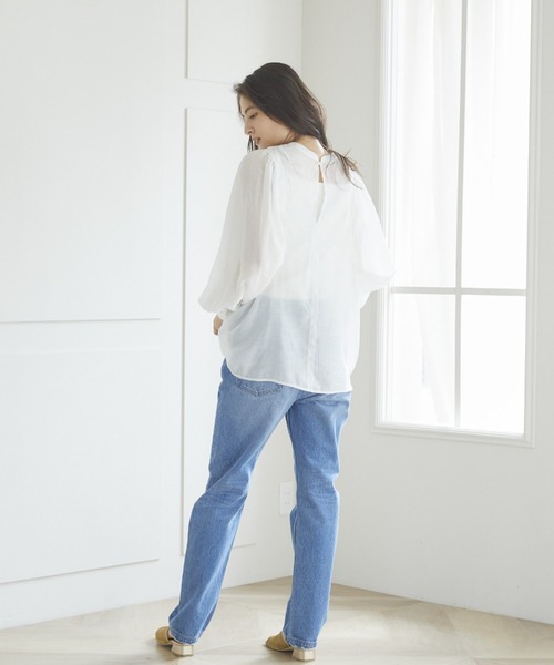 LIPSTAR（リップスター）の「【WEB別注】シアーソデボリュームブラウス（シャツ/ブラウス・レディース・オレンジ/グリーン/ブラック/オフホワイト・M）」の20枚目の写真