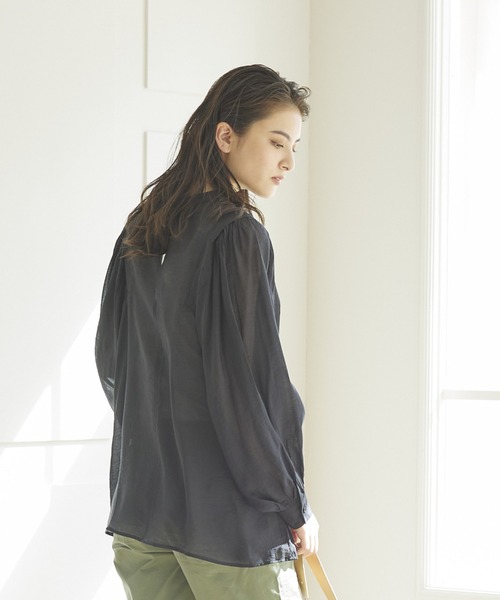 LIPSTAR（リップスター）の「【WEB別注】シアーソデボリュームブラウス（シャツ/ブラウス・レディース・オレンジ/グリーン/ブラック/オフホワイト・M）」の14枚目の写真