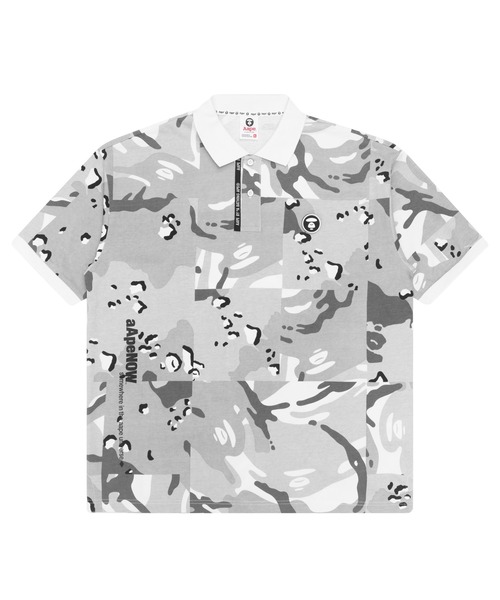 AAPE BY *A BATHING APE® ロゴアップリケ ポロシャツ | ブラック
