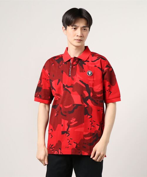 関税送料込【AAPE by A BATHING APE】ムーンフェイス ポロシャツ AAPE BY *A BATHING APE® ポロシャツ | ブラック | FARFETCH JP