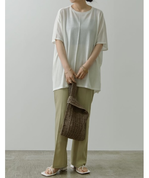 Re:EDIT（リエディ）の「センターシームシアーニットソーポンチョ（Tシャツ/カットソー・レディース・ブラック/アイボリー/ベージュ/ブラウン・MEDIUM/LARGE）」の15枚目の写真