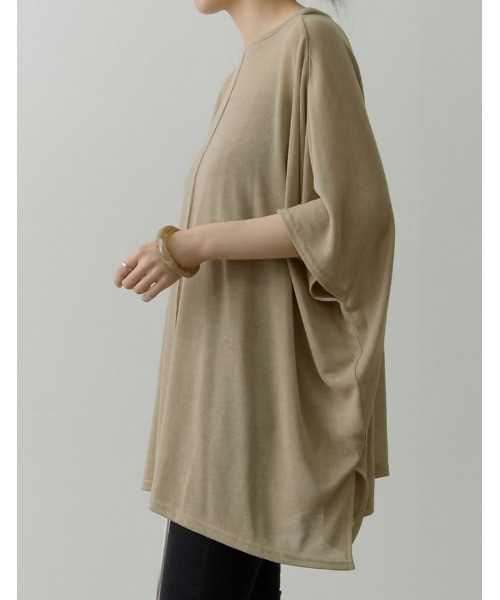 Re:EDIT（リエディ）の「センターシームシアーニットソーポンチョ（Tシャツ/カットソー・レディース・ブラック/アイボリー/ベージュ/ブラウン・MEDIUM/LARGE）」の16枚目の写真