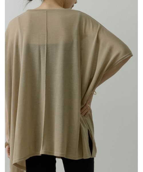 Re:EDIT（リエディ）の「センターシームシアーニットソーポンチョ（Tシャツ/カットソー・レディース・ブラック/アイボリー/ベージュ/ブラウン・MEDIUM/LARGE）」の18枚目の写真