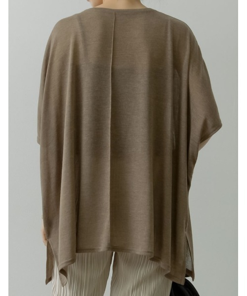 Re:EDIT（リエディ）の「センターシームシアーニットソーポンチョ（Tシャツ/カットソー・レディース・ブラック/アイボリー/ベージュ/ブラウン・MEDIUM/LARGE）」の22枚目の写真