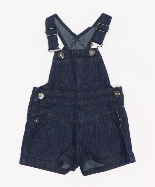 Life Support Products（ライフサポートプロダクツ）の「【コットンUSA】ショートオーバーオール（80～160cm）（サロペット/オーバーオール・キッズ・ネイビー/ブルー系その他/キナリ・90/100/110/120/80/130/95/140/150/160）」の3枚目の写真
