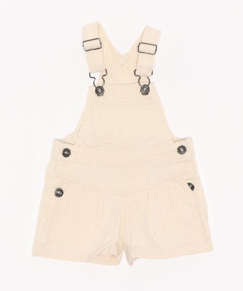 Life Support Products（ライフサポートプロダクツ）の「【コットンUSA】ショートオーバーオール（80～160cm）（サロペット/オーバーオール・キッズ・ネイビー/ブルー系その他/キナリ・90/100/110/120/80/130/95/140/150/160）」の2枚目の写真