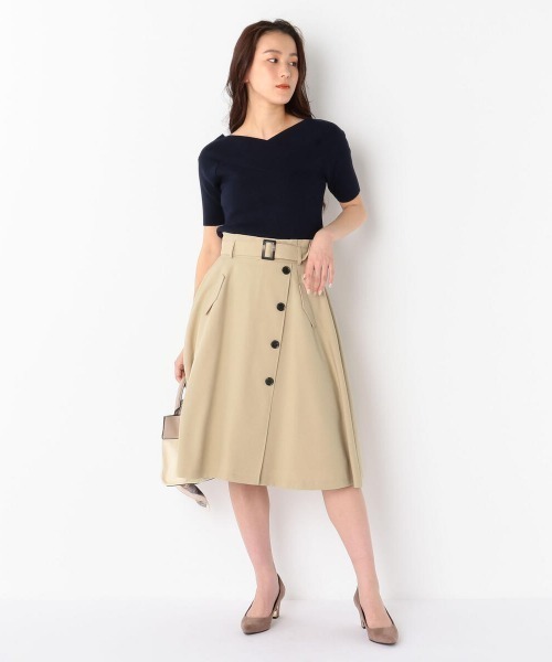 MEW'S REFINED CLOTHES（ミューズリファインドクローズ）の「ウォッシャブルクロスオフショルニット（ニット/セーター・レディース・ライトグレー/イエロー/ライトブルー/ネイビー・MEDIUM）」の13枚目の写真