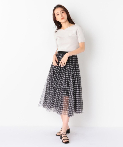 MEW'S REFINED CLOTHES（ミューズリファインドクローズ）の「ウォッシャブルクロスオフショルニット（ニット/セーター・レディース・ライトグレー/イエロー/ライトブルー/ネイビー・MEDIUM）」の14枚目の写真